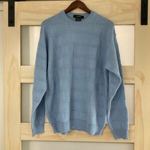 Giorgiolini Italy Wool Blend Sweater XL Blue Textured Knit Made in Italy